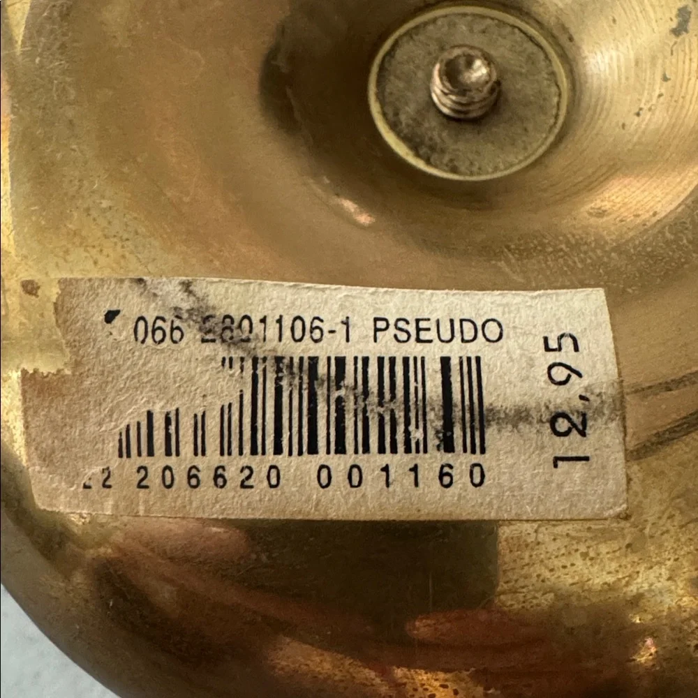 Solid Brass Candle Holder with Enamel and Star Details from Germany